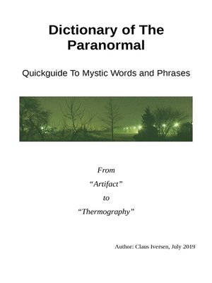 cover image of Dictionary of the Paranormal